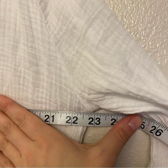 Chelsea & Theodore white cotton Gauze Blouse oversized tunic coverup top M - Picture 5 of 10